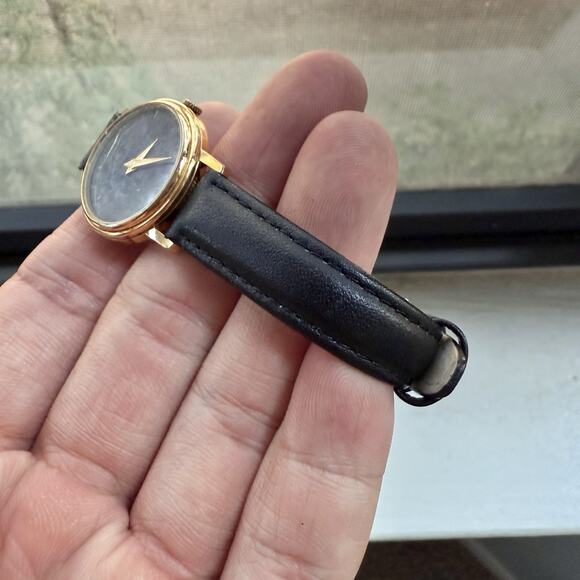 Vintage Eska Quartz Gold Plated Ladies Watch Lapis Lazuli Stone Dial 24mm Womens - Picture 10 of 10